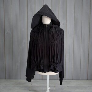 ZELLA Ruched Hooded Zip Jacket Size Large